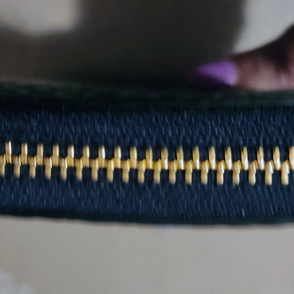 Coach Snakeskin Embossed Leather Zip Accordian Wallet _ Black and Blue _NEW - Picture 10 of 10